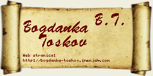 Bogdanka Toškov vizit kartica
